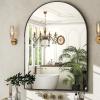 imageHARRITPURE Arched Wall Mirror  30quotx40quot Arch Bathroom Mirror Metal Frame Vanity Mirror for Bedroom Entryway Dresser Decor BlackBlack