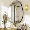 imageHARRITPURE Irregular Wall Mirror 26quotx38quot Black Asymmetrical Bathroom Mirror Wood Framed Modern Decorative Vanity Mirrors for Bedroom Living Room EntrywayBlackirregular