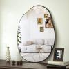 imageHARRITPURE Irregular Wall Mirror 26quotx38quot Black Asymmetrical Bathroom Mirror Wood Framed Modern Decorative Vanity Mirrors for Bedroom Living Room EntrywayBlackirregular