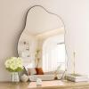 imageHARRITPURE Irregular Wall Mirror 26quotx38quot Black Asymmetrical Bathroom Mirror Wood Framed Modern Decorative Vanity Mirrors for Bedroom Living Room EntrywayBlackcloud