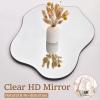 imageHARRITPURE Irregular Wall Mirror 26quotx38quot Black Asymmetrical Bathroom Mirror Wood Framed Modern Decorative Vanity Mirrors for Bedroom Living Room EntrywayBlackcloud