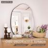 imageHARRITPURE Irregular Wall Mirror 26quotx38quot Black Asymmetrical Bathroom Mirror Wood Framed Modern Decorative Vanity Mirrors for Bedroom Living Room EntrywayBlackirregular
