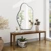imageHARRITPURE Irregular Wall Mirror 26quotx38quot Black Asymmetrical Bathroom Mirror Wood Framed Modern Decorative Vanity Mirrors for Bedroom Living Room EntrywayBlackcloud