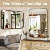 imageHARRITPURE Rectangular Bathroom Mirror 38x26 Black Bathroom Wall Mirror Aluminum Frame WallMounted Mirrors for Entryway Bedroom Living RoomBlack