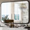 imageHARRITPURE Rectangular Bathroom Mirror 38x26 Black Bathroom Wall Mirror Aluminum Frame WallMounted Mirrors for Entryway Bedroom Living RoomBlack