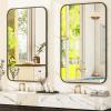 imageHARRITPURE Rectangular Bathroom Mirror 38x26 Black Bathroom Wall Mirror Aluminum Frame WallMounted Mirrors for Entryway Bedroom Living RoomBlack