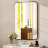 imageHARRITPURE Rectangular Bathroom Mirror 38x26 Black Bathroom Wall Mirror Aluminum Frame WallMounted Mirrors for Entryway Bedroom Living RoomBlack
