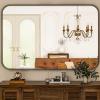 imageHARRITPURE Rectangular Bathroom Mirror 38x26 Black Bathroom Wall Mirror Aluminum Frame WallMounted Mirrors for Entryway Bedroom Living RoomBlack