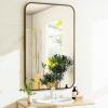 imageHARRITPURE Rectangular Bathroom Mirror 38x26 Black Bathroom Wall Mirror Aluminum Frame WallMounted Mirrors for Entryway Bedroom Living RoomBlack