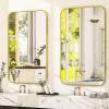 imageHARRITPURE Rectangular Bathroom Mirror 38x26 Black Bathroom Wall Mirror Aluminum Frame WallMounted Mirrors for Entryway Bedroom Living RoomGold