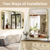 imageHARRITPURE Rectangular Bathroom Mirror 38x26 Black Bathroom Wall Mirror Aluminum Frame WallMounted Mirrors for Entryway Bedroom Living RoomGold