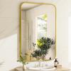 imageHARRITPURE Rectangular Bathroom Mirror 38x26 Black Bathroom Wall Mirror Aluminum Frame WallMounted Mirrors for Entryway Bedroom Living RoomGold