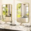 imageHARRITPURE Rectangular Bathroom Mirror 38x26 Black Bathroom Wall Mirror Aluminum Frame WallMounted Mirrors for Entryway Bedroom Living RoomGold