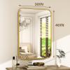imageHARRITPURE Rectangular Bathroom Mirror 38x26 Black Bathroom Wall Mirror Aluminum Frame WallMounted Mirrors for Entryway Bedroom Living RoomGold
