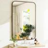 imageHARRITPURE Rectangular Bathroom Mirror 48x30 Black Bathroom Wall Mirror Aluminum Frame WallMounted Mirrors for Entryway Bedroom Living RoomBlack