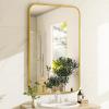 imageHARRITPURE Rectangular Bathroom Mirror 48x30 Black Bathroom Wall Mirror Aluminum Frame WallMounted Mirrors for Entryway Bedroom Living RoomGold