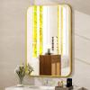 imageHARRITPURE Rectangular Bathroom Mirror 48x30 Black Bathroom Wall Mirror Aluminum Frame WallMounted Mirrors for Entryway Bedroom Living RoomGold