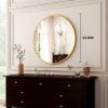 imageHARRITPURE Round Mirror 24 Gold Wall Mounted Circle Mirrors Vanity Mirror with Brushed Aluminum Alloy Frame Modern Decoration for Bathroom Living Room Vanity Bedroom EntrywayGold