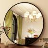 imageHARRITPURE Round Mirror 24 Gold Wall Mounted Circle Mirrors Vanity Mirror with Brushed Aluminum Alloy Frame Modern Decoration for Bathroom Living Room Vanity Bedroom EntrywayBlack