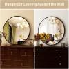 imageHARRITPURE Round Mirror 24 Gold Wall Mounted Circle Mirrors Vanity Mirror with Brushed Aluminum Alloy Frame Modern Decoration for Bathroom Living Room Vanity Bedroom EntrywayBlack