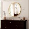 imageHARRITPURE Round Mirror 24 Gold Wall Mounted Circle Mirrors Vanity Mirror with Brushed Aluminum Alloy Frame Modern Decoration for Bathroom Living Room Vanity Bedroom EntrywayGold