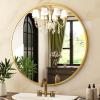 imageHARRITPURE Round Mirror 24 Gold Wall Mounted Circle Mirrors Vanity Mirror with Brushed Aluminum Alloy Frame Modern Decoration for Bathroom Living Room Vanity Bedroom EntrywayGold
