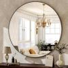 imageHARRITPURE Round Mirror 24 Gold Wall Mounted Circle Mirrors Vanity Mirror with Brushed Aluminum Alloy Frame Modern Decoration for Bathroom Living Room Vanity Bedroom EntrywayBlack