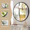 imageHARRITPURE Round Mirror 24 Gold Wall Mounted Circle Mirrors Vanity Mirror with Brushed Aluminum Alloy Frame Modern Decoration for Bathroom Living Room Vanity Bedroom EntrywayBlack