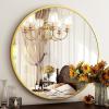 imageHARRITPURE Round Mirror 24 Gold Wall Mounted Circle Mirrors Vanity Mirror with Brushed Aluminum Alloy Frame Modern Decoration for Bathroom Living Room Vanity Bedroom EntrywayGold