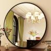 imageHARRITPURE Round Mirror 24 Gold Wall Mounted Circle Mirrors Vanity Mirror with Brushed Aluminum Alloy Frame Modern Decoration for Bathroom Living Room Vanity Bedroom EntrywayBlack