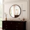 imageHARRITPURE Round Mirror 24 Gold Wall Mounted Circle Mirrors Vanity Mirror with Brushed Aluminum Alloy Frame Modern Decoration for Bathroom Living Room Vanity Bedroom EntrywayBlack
