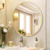 imageHARRITPURE Round Mirror 24 Gold Wall Mounted Circle Mirrors Vanity Mirror with Brushed Aluminum Alloy Frame Modern Decoration for Bathroom Living Room Vanity Bedroom EntrywayGold