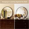 imageHARRITPURE Round Mirror 24 Gold Wall Mounted Circle Mirrors Vanity Mirror with Brushed Aluminum Alloy Frame Modern Decoration for Bathroom Living Room Vanity Bedroom EntrywayBlack