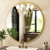 imageHARRITPURE Round Mirror 24 Gold Wall Mounted Circle Mirrors Vanity Mirror with Brushed Aluminum Alloy Frame Modern Decoration for Bathroom Living Room Vanity Bedroom EntrywayGold