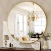 imageHARRITPURE Round Mirror 24 Gold Wall Mounted Circle Mirrors Vanity Mirror with Brushed Aluminum Alloy Frame Modern Decoration for Bathroom Living Room Vanity Bedroom EntrywayGold