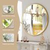 imageHARRITPURE Round Mirror 24 Gold Wall Mounted Circle Mirrors Vanity Mirror with Brushed Aluminum Alloy Frame Modern Decoration for Bathroom Living Room Vanity Bedroom EntrywayGold