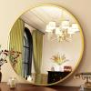 imageHARRITPURE Round Mirror 24 Gold Wall Mounted Circle Mirrors Vanity Mirror with Brushed Aluminum Alloy Frame Modern Decoration for Bathroom Living Room Vanity Bedroom EntrywayGold