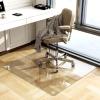 imageHARRITPURE Tempered Glass Floor Mat  46x46 inch Square Office Chair Mat for Carpet Clear Glass Mat for Hardwood FloorCarpeted Floors 15quot ThickClearsquare
