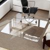 imageHARRITPURE Tempered Glass Floor Mat  46x46 inch Square Office Chair Mat for Carpet Clear Glass Mat for Hardwood FloorCarpeted Floors 15quot ThickClearsquare