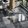 imageHARRITPURE Tempered Glass Floor Mat  46x46 inch Square Office Chair Mat for Carpet Clear Glass Mat for Hardwood FloorCarpeted Floors 15quot ThickClearsquare