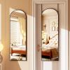 imageHARRITPURE 14quotx48quot Arched Full Length Door Mirror Aluminum Frame Closet Mirror Full Length Hanging Mirror for Living Room BedroomGoldArchedblack