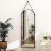 imageHARRITPURE 16quotx48quotArched Mirror with Hanging Leather Strap Full Length Mirror Aluminum Frame WallMounted Arch Mirror Hanging Mirrors for Bathroom Vanity Living Room Bedroom Entryway GoldArchedblack