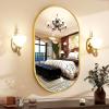 imageHARRITPURE 22quot x 38quotOval Bathroom Mirror Wall Mounted Chic Brushed Metal Frame Hang Vertically ampamp Horizontally Perfect Modern Decor for Bedroom Bathroom Entryway Living Room Gallery WallGoldGold