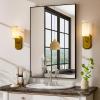 imageHARRITPURE 24x36 Rectangular Bathroom Mirror Wall Mirror Metal Frame Mirrors Horizontal or Vertical Hangs Simplicity Decor for Bedroom Living Room Bathroom Entryway Black
