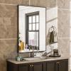 imageHARRITPURE 48quotx30quot Framed Bathroom Mirror for Wall Rectangle Mirror Aluminum Alloy Frame WallMounted for Farmhouse Entryway Bedroom Living Room BlackBlack