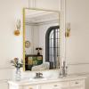 imageHARRITPURE 48quotx30quot Framed Bathroom Mirror for Wall Rectangle Mirror Aluminum Alloy Frame WallMounted for Farmhouse Entryway Bedroom Living Room BlackGold