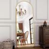 imageHARRITPURE 76quotx34quot Arched Full Length Mirror Free Standing Leaning Mirror Hanging Mounted Mirror Aluminum Frame Modern Simple Home Decor for Living Room Bedroom Cloakroom GoldGold Rounded