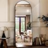 imageHARRITPURE 78quot x 35quot Arched FullLength Mirror  Black Oversized Floor Mirror Free Standing Aluminum Frame Full Body Mirrors for Bedroom CloakroomBlackre