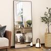 imageHARRITPURE 78quot x 35quot Full Length Mirror  Rectangular Floor Mirror with Aluminum Alloy Frame for Bedroom Cloakroom or Living RoomBlack
