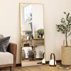imageHARRITPURE 78quot x 35quot Full Length Mirror  Rectangular Floor Mirror with Aluminum Alloy Frame for Bedroom Cloakroom or Living RoomGold